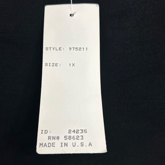 Western II Connection Basic Black Long Sleeve Top Plus Size 1X NWT - Picture 6 of 8